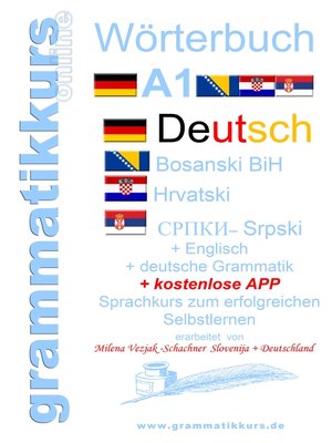 cover image of Wörterbuch Deutsch-Englisch-Kroatisch-Bosnisch-Serbisch Niveau A1